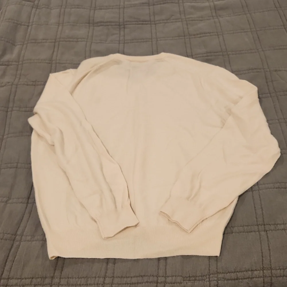 Polo by Ralph Lauren Men's V-Neck Sweater in Cream Size L!